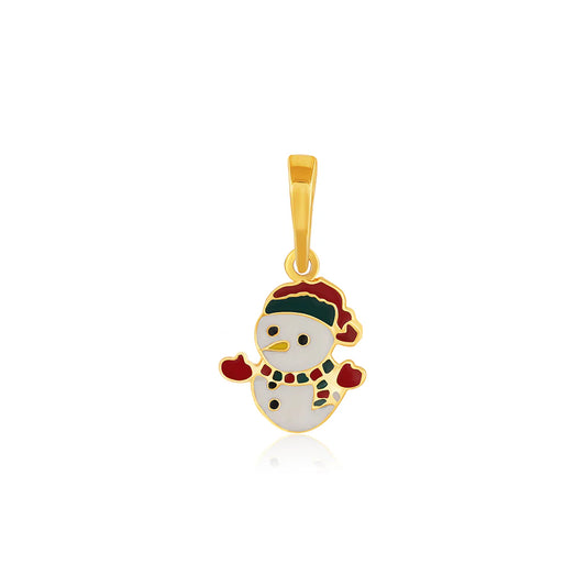 Cute Kid Snowman Kids Pendant Silver